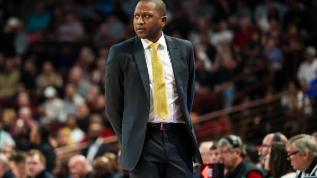 Jan 27, 2024; Columbia, South Carolina, USA; Missouri Tigers head coach Dennis Gates directs his team against the South Carolina Gamecocks in the first half at Colonial Life Arena. Mandatory Credit: Jeff Blake-USA TODAY Sports
